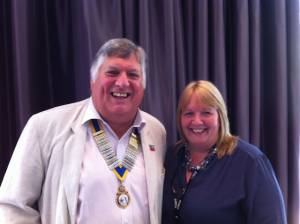 President Ian Birrell and Denise Farman